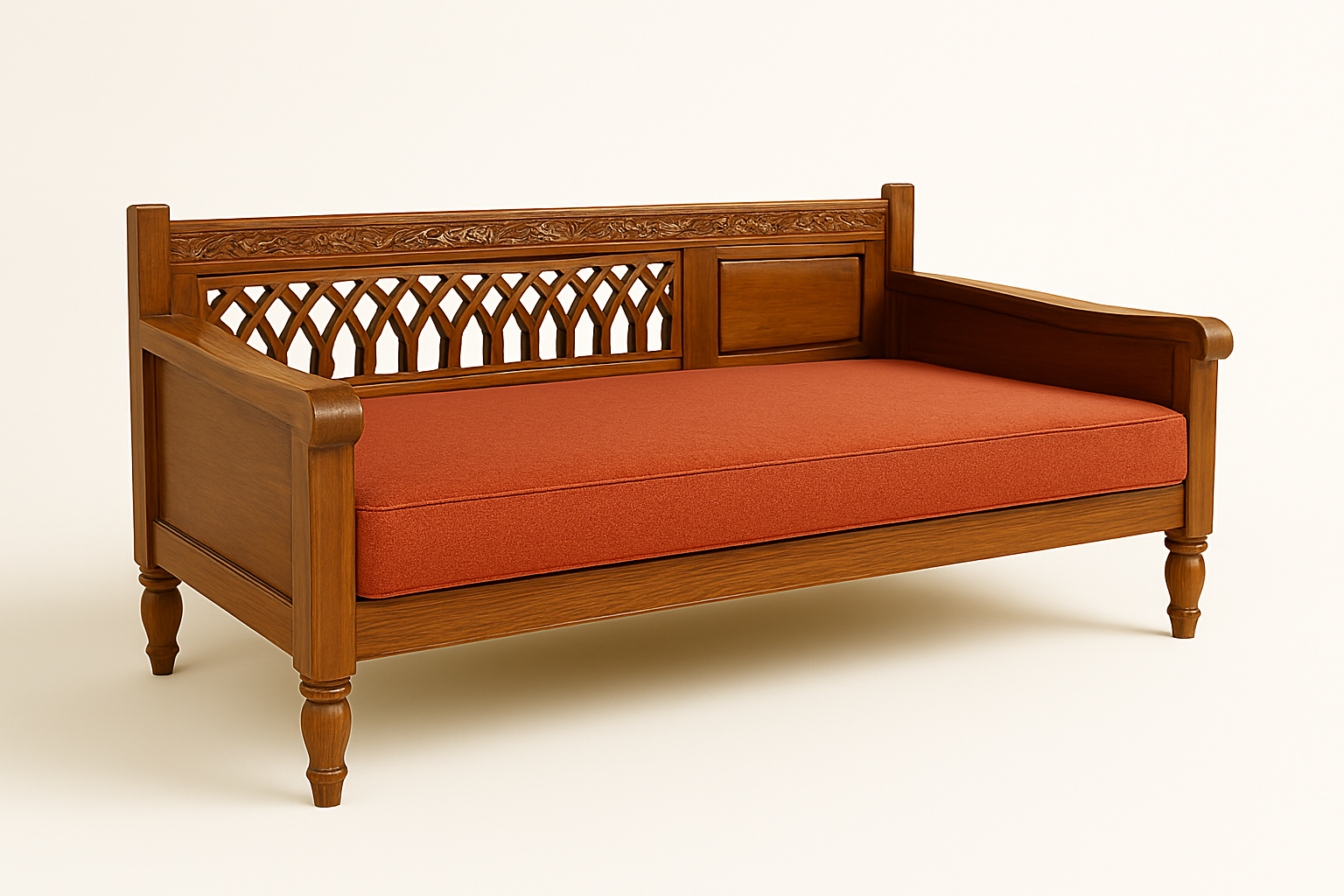 Jayan Two Side Rest Teak Wood Diwan